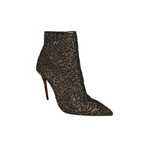 Christian Louboutin Nancy 100 Rete Tulle Booties EU 37 Gunmetal Multicolor